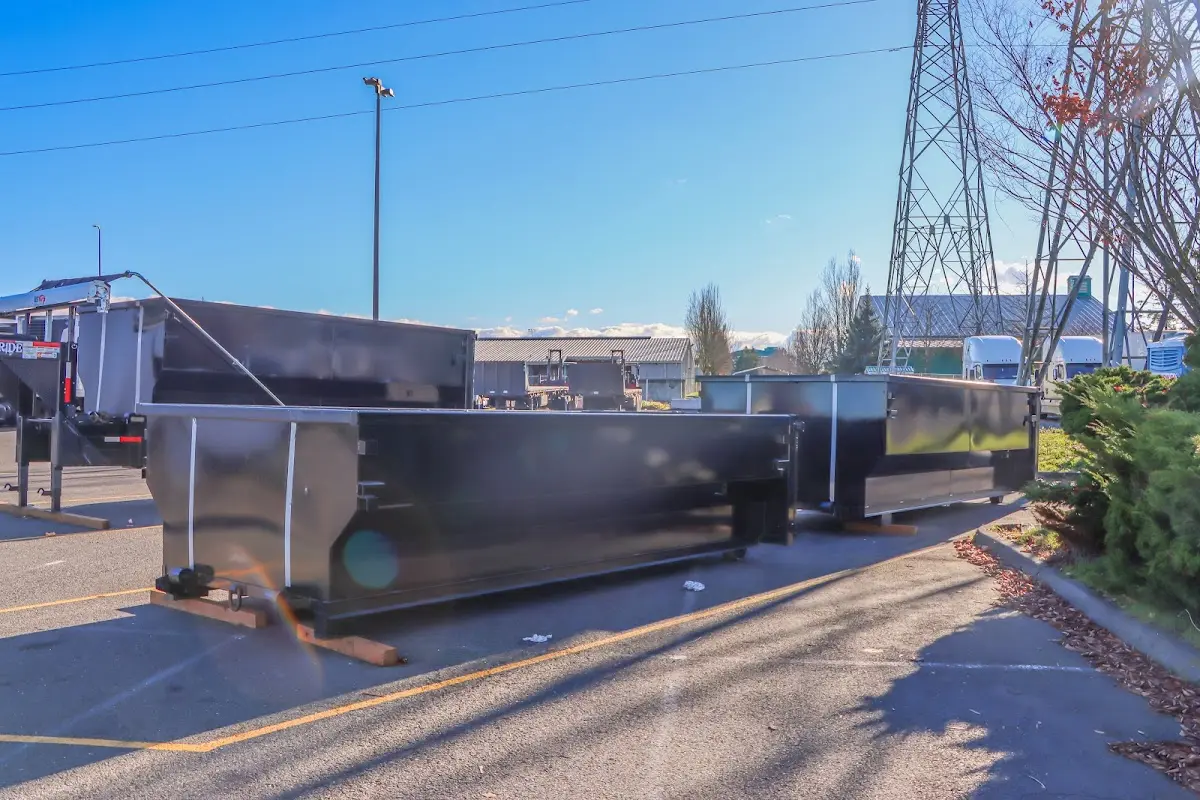 Roll-off dumpster ready for waste disposal at job site for Concrete Dumpster Rental in Punxsutawney